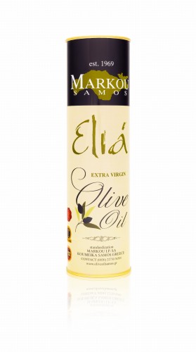 Oliwa EVOO Elia 1 litr – Koroneiki Troumbolia, Tłoczona na Zimno, w puszce
