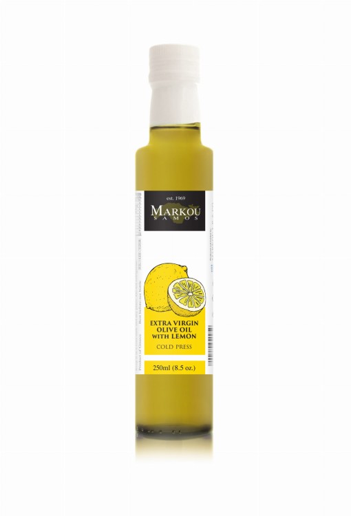 Oliwa EVOO smakowa z Cytryną 250 ml – Koroneiki Troumbolia, Tłoczona na Zimno