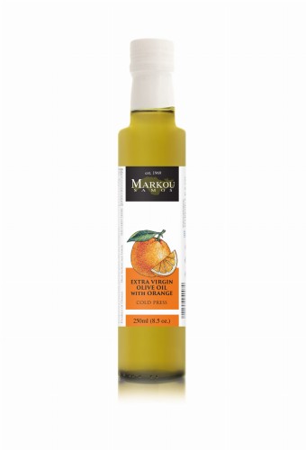 Oliwa EVOO smakowa z pomarańczą 250ml – Koroneiki Troumbolia, Tłoczona na Zimno