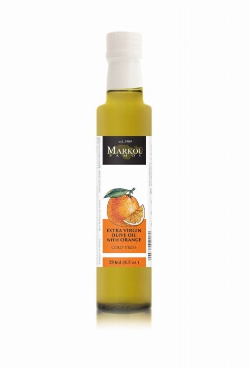 Oliwa EVOO smakowa z pomarańczą 250ml – Koroneiki Troumbolia, Tłoczona na Zimno