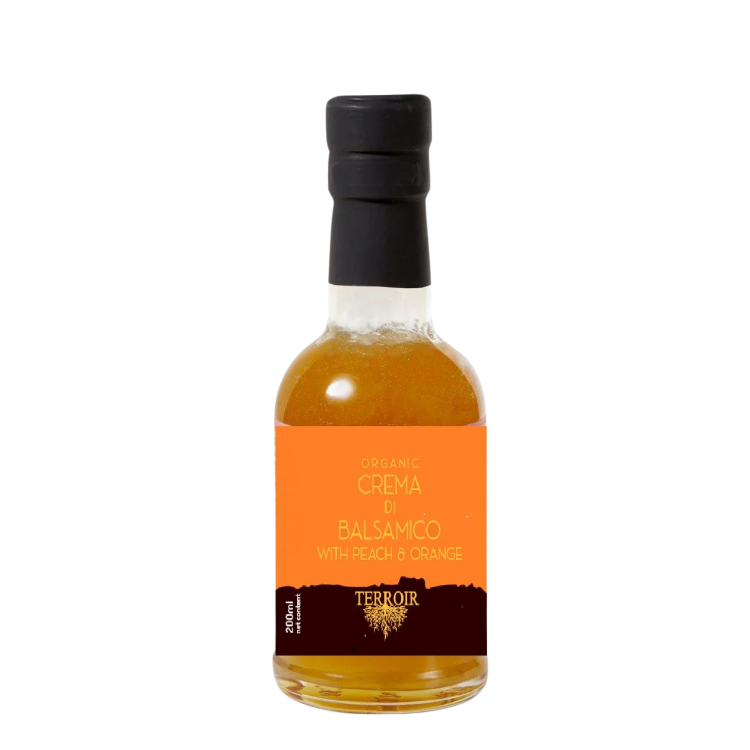 Kremowy Ocet Balsamiczny z Brzoskwinią i Pomarańczą BIO, 200 ml