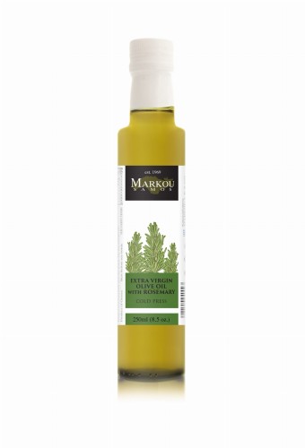 Oliwa EVOO Elia 250ml z rozmarynem – Koroneiki Troumbolia, Tłoczona na Zimno