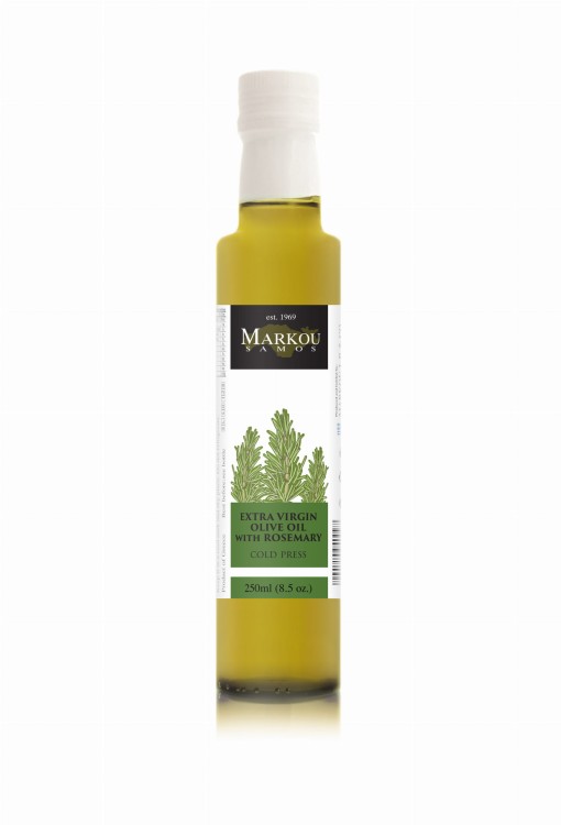 Oliwa EVOO Elia 250ml z rozmarynem – Koroneiki Troumbolia, Tłoczona na Zimno