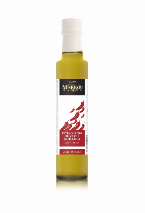 Oliwa EVOO Elia z chilli 250 ml – Koroneiki Troumbolia, Tłoczona na Zimno