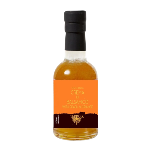 Kremowy Ocet Balsamiczny z Brzoskwinią i Pomarańczą BIO, 200 ml